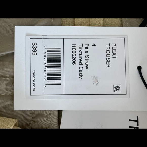 Theory super hi waist textured “Cady” trousers, Sz 4 - Picture 5 of 9